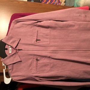 womens shirt pink zip up